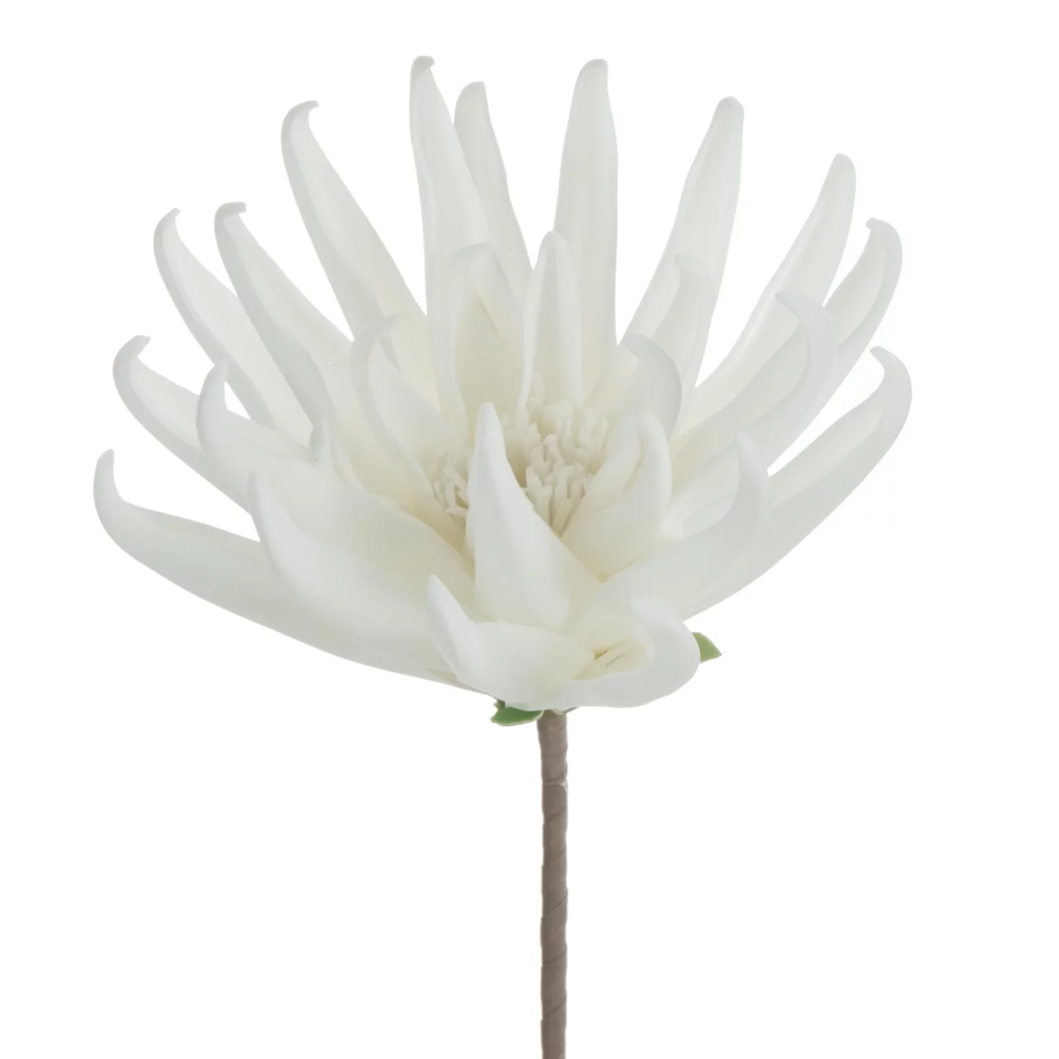 Kwiat sztuczny chryzantema biała z plastycznej pianki foamiran 62 cm