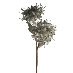 Kwiat sztuczny popielaty z plastycznej pianki foamiran 88 cm