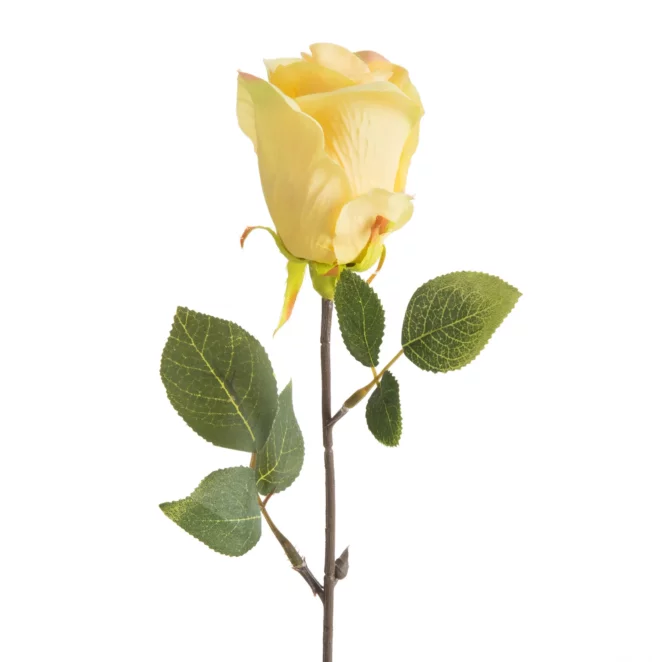 Kwiat sztuczny róża żółta 53 cm