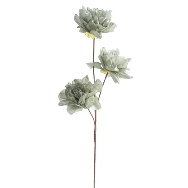 Kwiat sztuczny jasnozielony z plastycznej pianki foamiran 63 cm