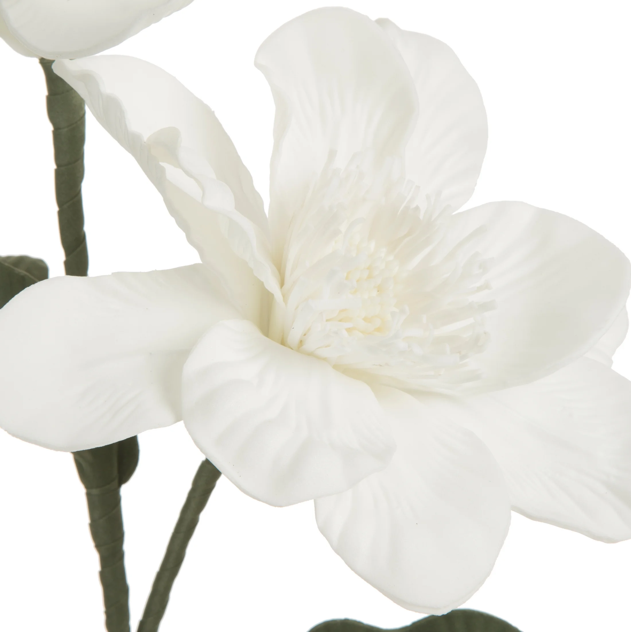 Kwiat sztuczny magnolii biały z plastycznej pianki foamiran 70 cm