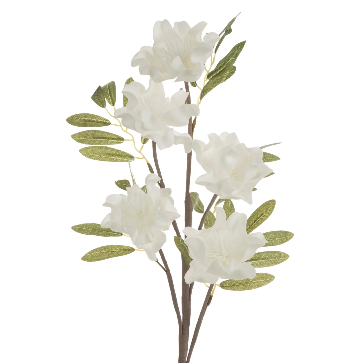 Kwiat sztuczny magnolii biały z plastycznej pianki foamiran 89 cm
