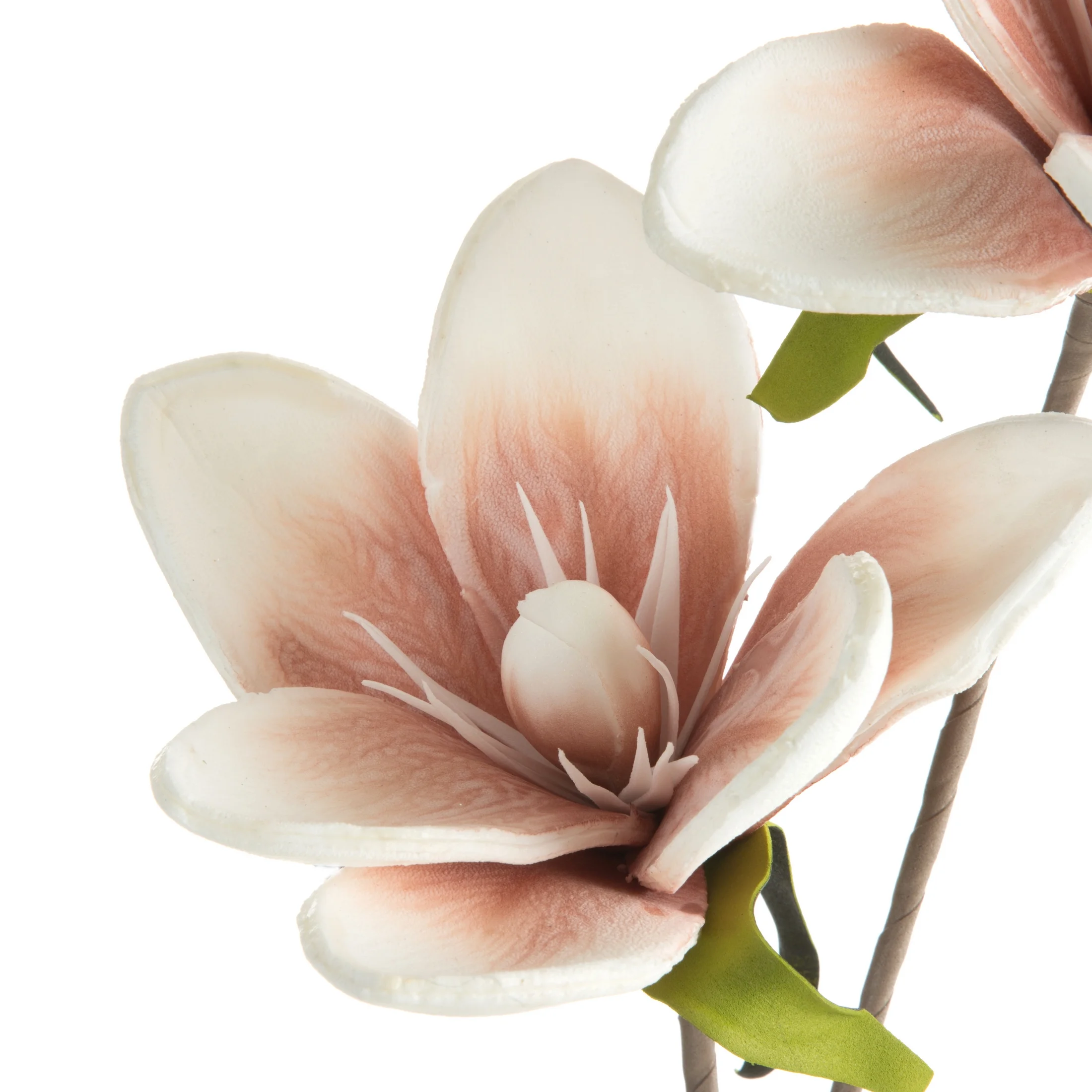 Kwiat sztuczny magnolii różowo, biały 70 cm