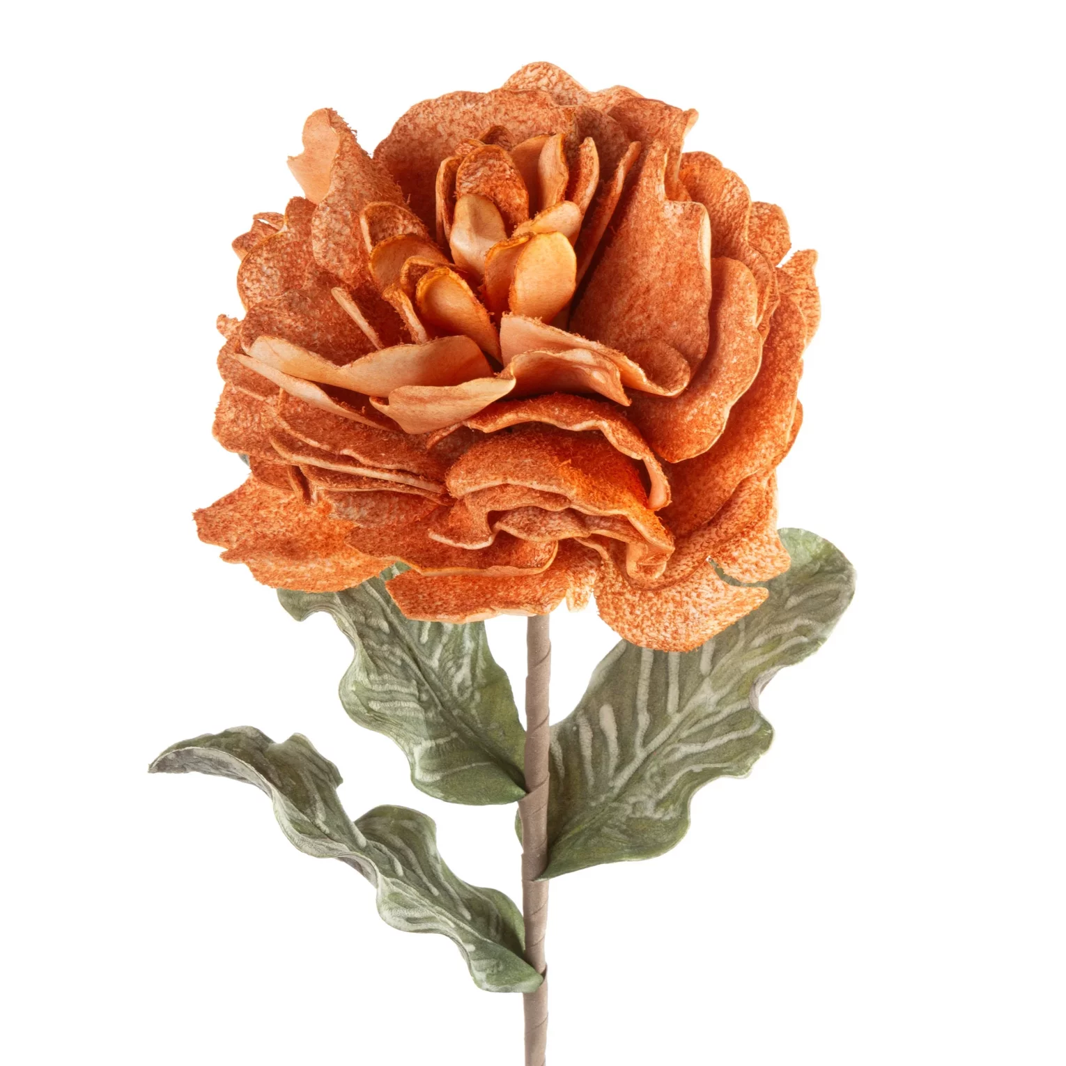 Kwiat sztuczny pomarańczowy z plastycznej pianki foamiran 75 cm