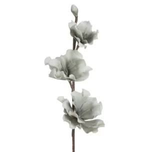 Kwiat sztuczny srebrno, biały z plastycznej pianki foamiran 74 cm