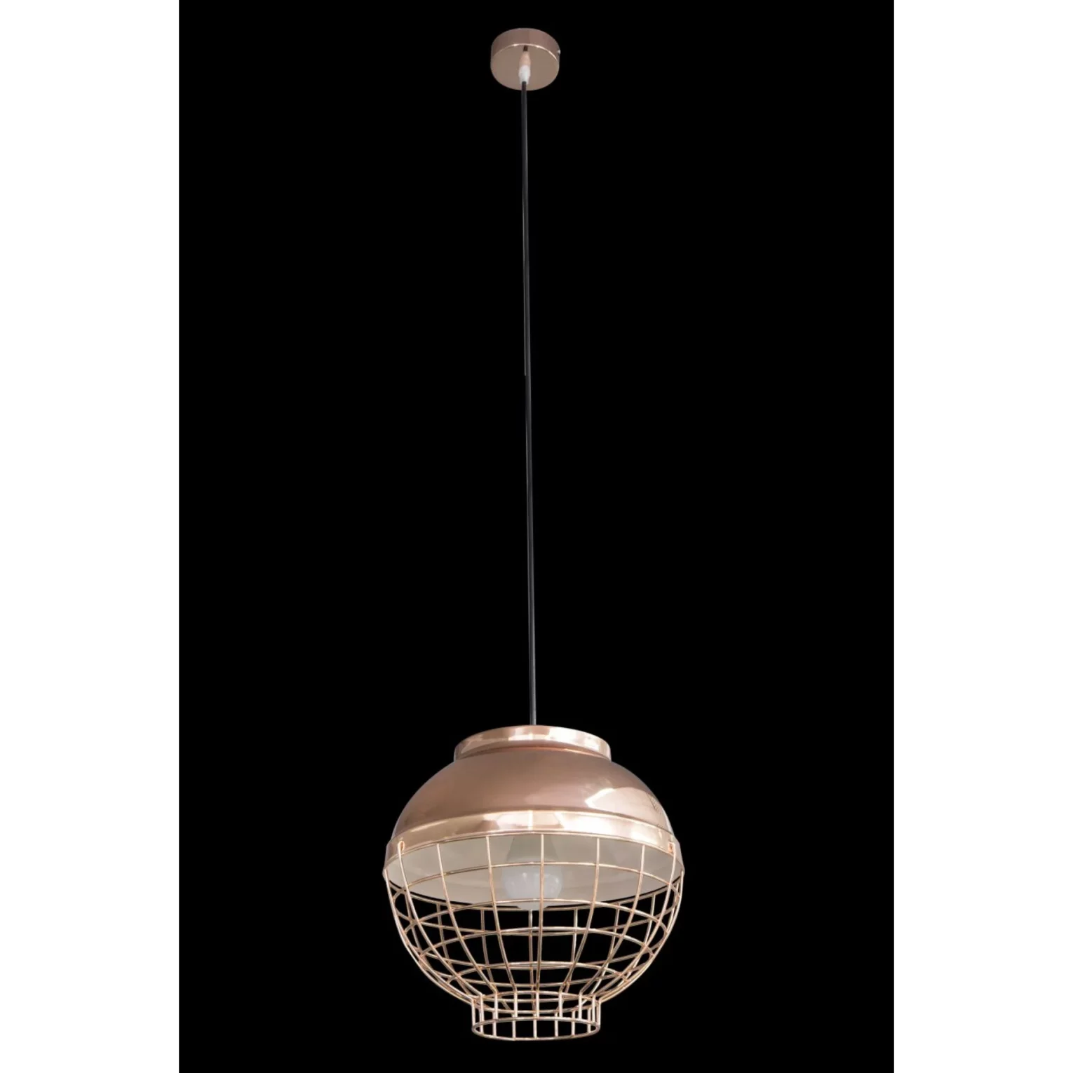 Lampa wisząca do pokoju miedziana z metalu nowoczesny, oryginalny design 30x12 cm LUCY