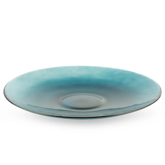 LIMITED COLLECTION patera LILI ciemnoturkusowa z malowanego szkła artystycznego