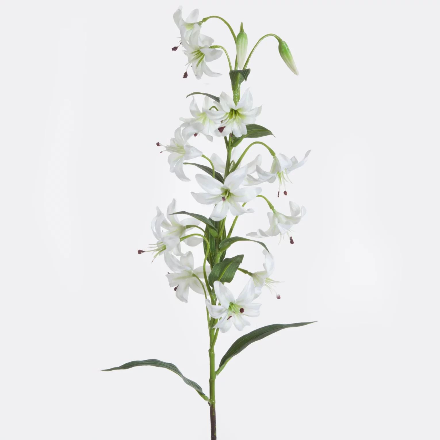 Kwiat sztuczny biało, zielona 83 cm