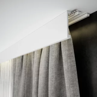 Listwa karniszowa biała Creativa, technologia Lightblocker 200x15x4,5 cm – gładka maskownica karnisza