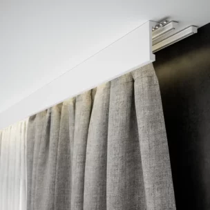 Listwa karniszowa biała Creativa, technologia Lightblocker 244x10x4 cm– nowoczesna maskownica karnisza