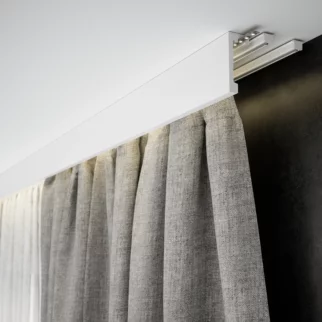 Listwa karniszowa biała Creativa, technologia Lightblocker 300x10x4 cm– nowoczesna maskownica karnisza