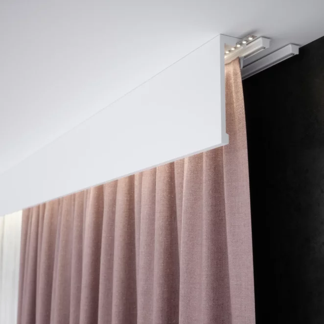 Listwa karniszowa Creativa 300x18x6 cm– technologia Lightbloocker, gładka maskownica karnisza