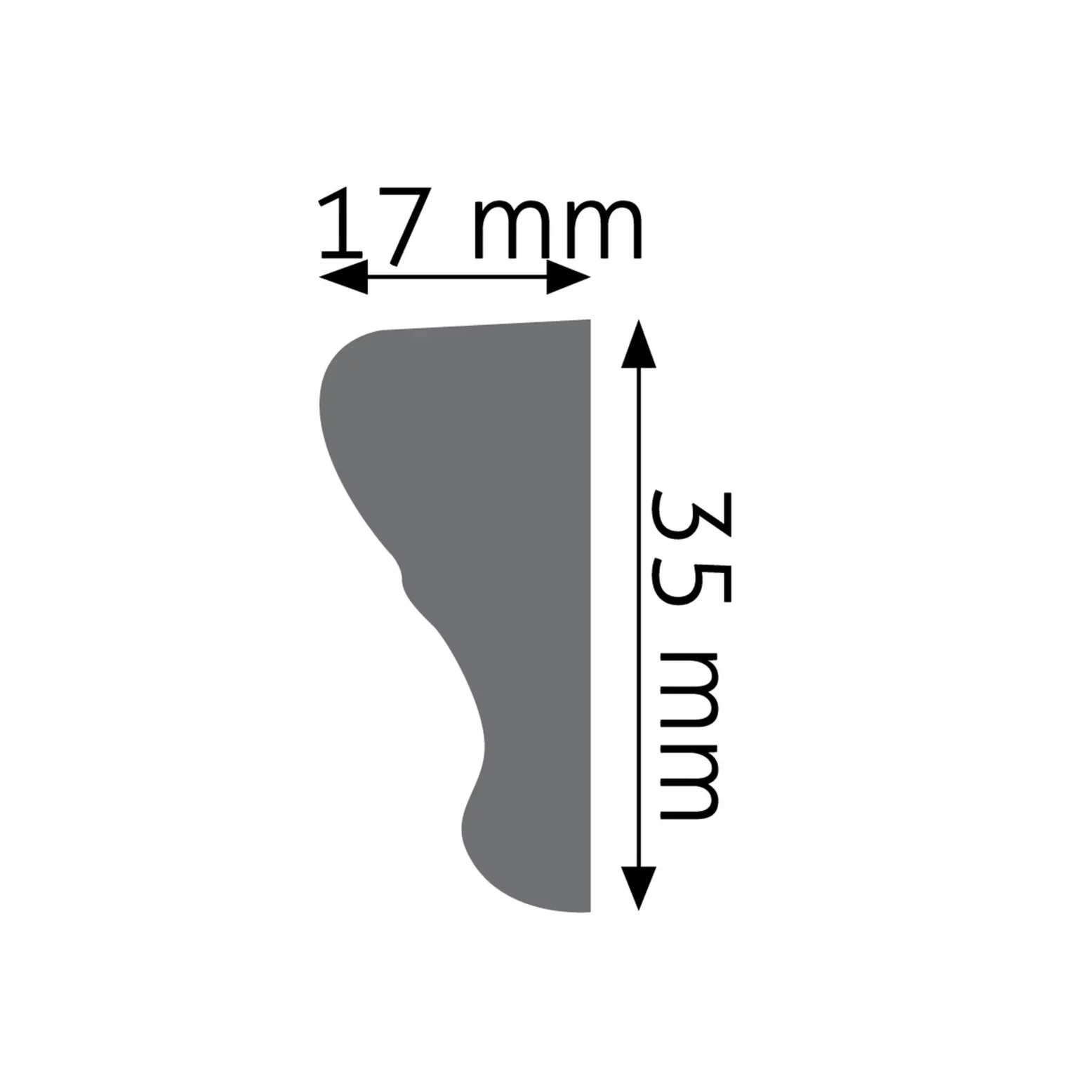 Listwa ścienna Creativa 240 x 3,3 x 1,5 cm  – gładka sztukateria dekoracyjna