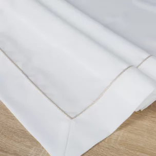 Bieżnik na stół biały 85x85cm MADELE z delikatną złotą lamówką