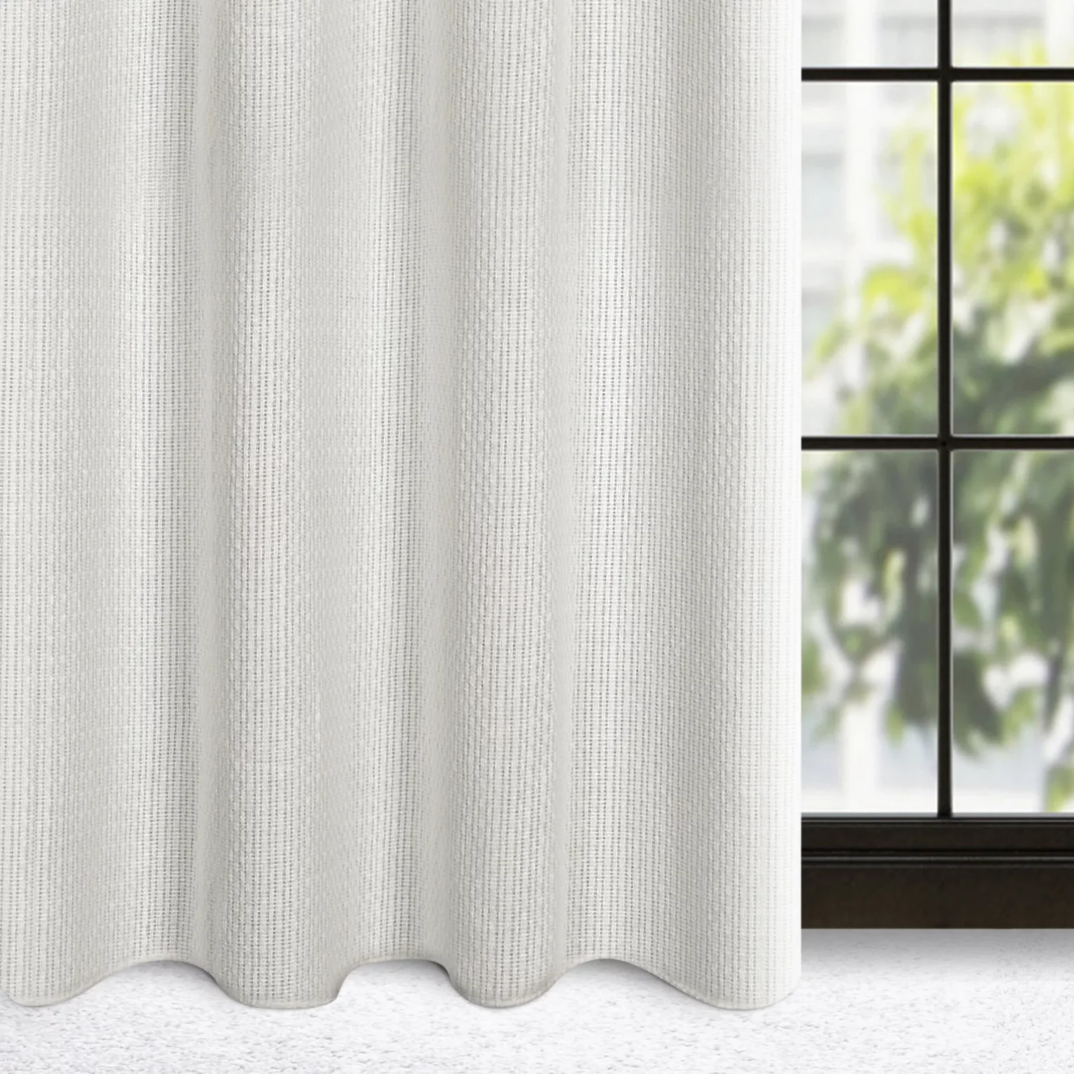 Zasłona biała w stylu eko 140x250 cm przelotka - MADISON