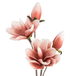 Kwiat sztuczny magnolii ciemnoróżowo, biały z plastycznej pianki foamiran 59 cm