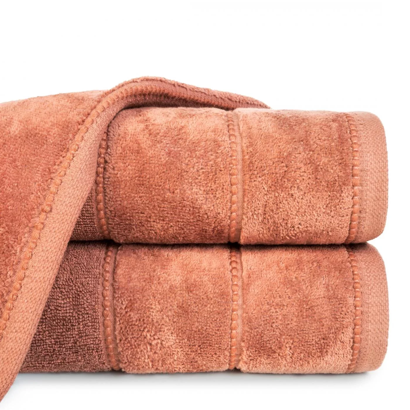 Ręcznik kąpielowy 70x140 cm bawełniany kolor pomarańczowy z welwetową bordiurą 500 g/m2 MARI