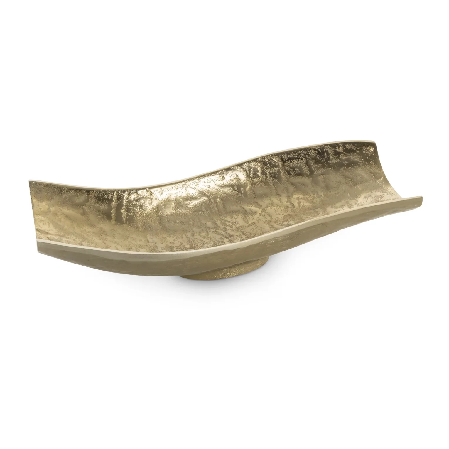 Patera metalowa złota o falujących brzegach 33x15x8 cm  PEDRO