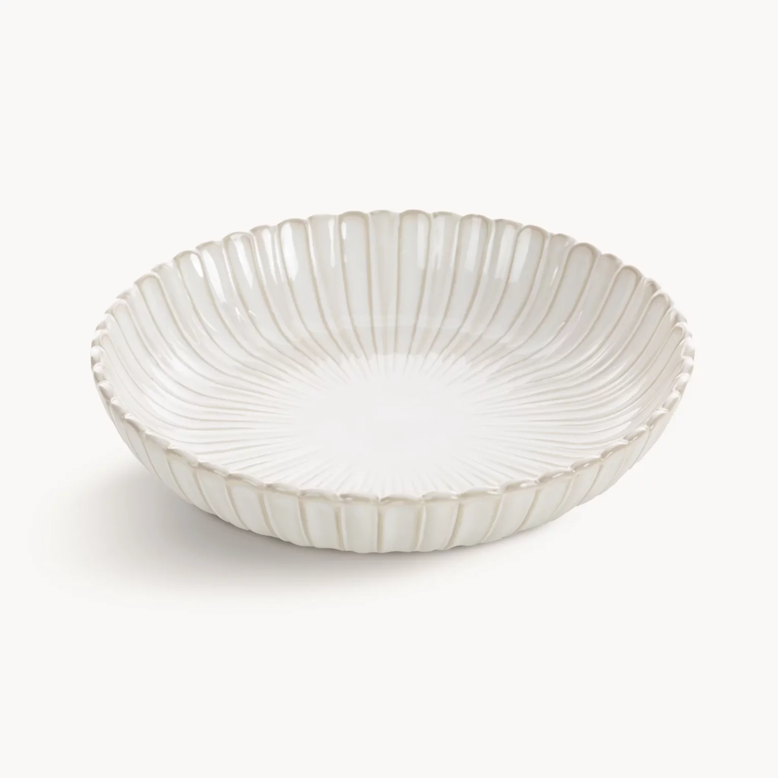 Misa ceramiczna dekoracyjna kremowa  z przecieranym wzorem w stylu eko średnica 24x5 cm AVRIL