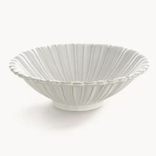 Misa ceramiczna dekoracyjna kremowa z przecieranym wzorem w stylu eko średnica 25x8 cm AVRIL
