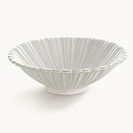 Misa ceramiczna dekoracyjna kremowa z przecieranym wzorem w stylu eko średnica 25x8 cm AVRIL