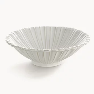 Misa ceramiczna dekoracyjna kremowa z przecieranym wzorem w stylu eko średnica 25x8 cm AVRIL