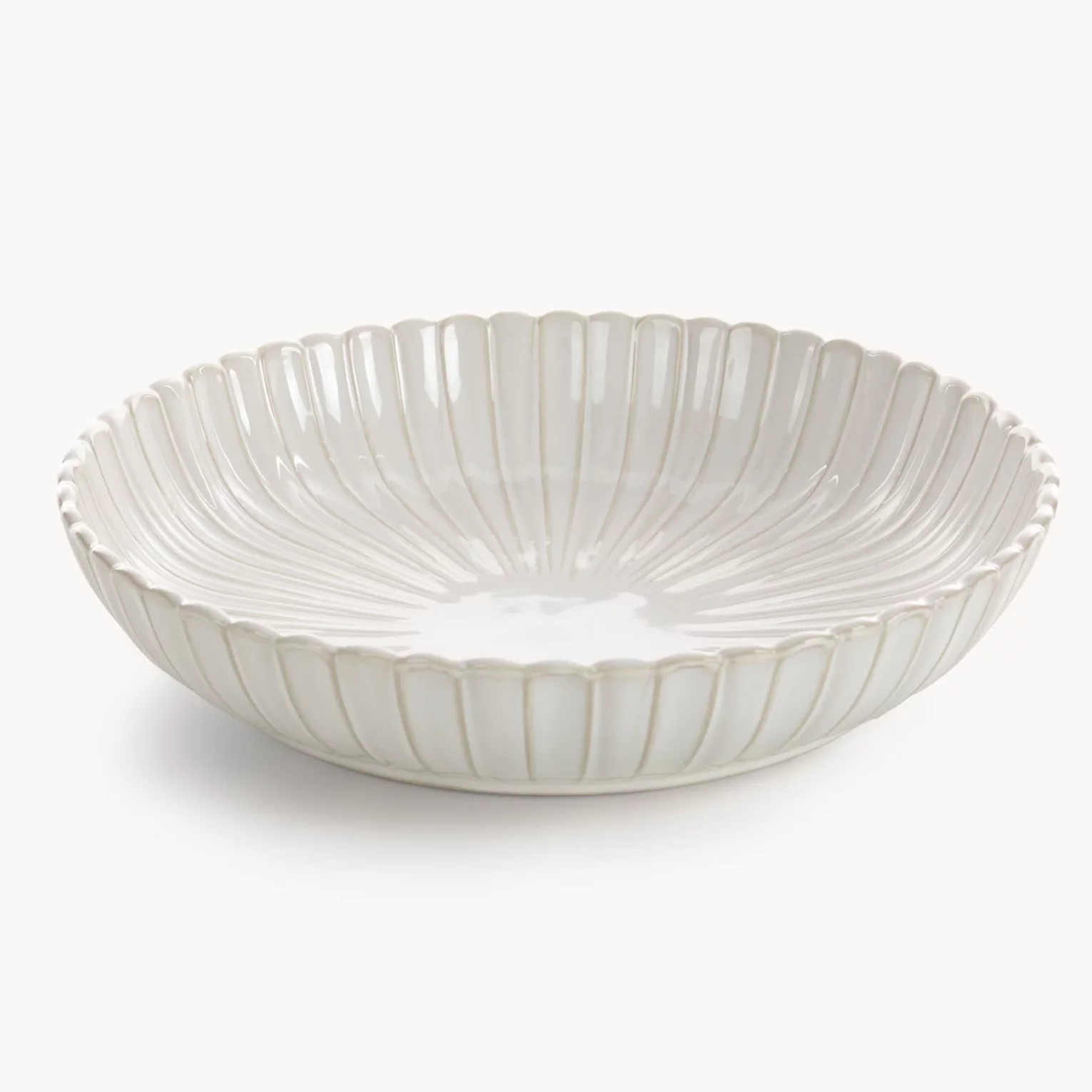 Misa ceramiczna dekoracyjna kremowa  z przecieranym wzorem w stylu eko średnica 28x6 cm AVRIL