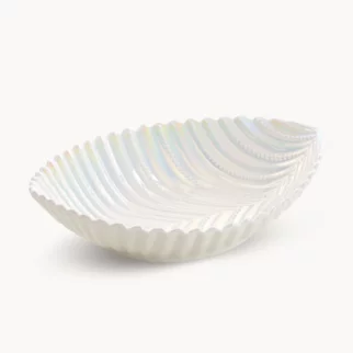 Misa ceramiczna dekoracyjna perłowa w kształcie łódeczki 24x18x7 cm  NELA