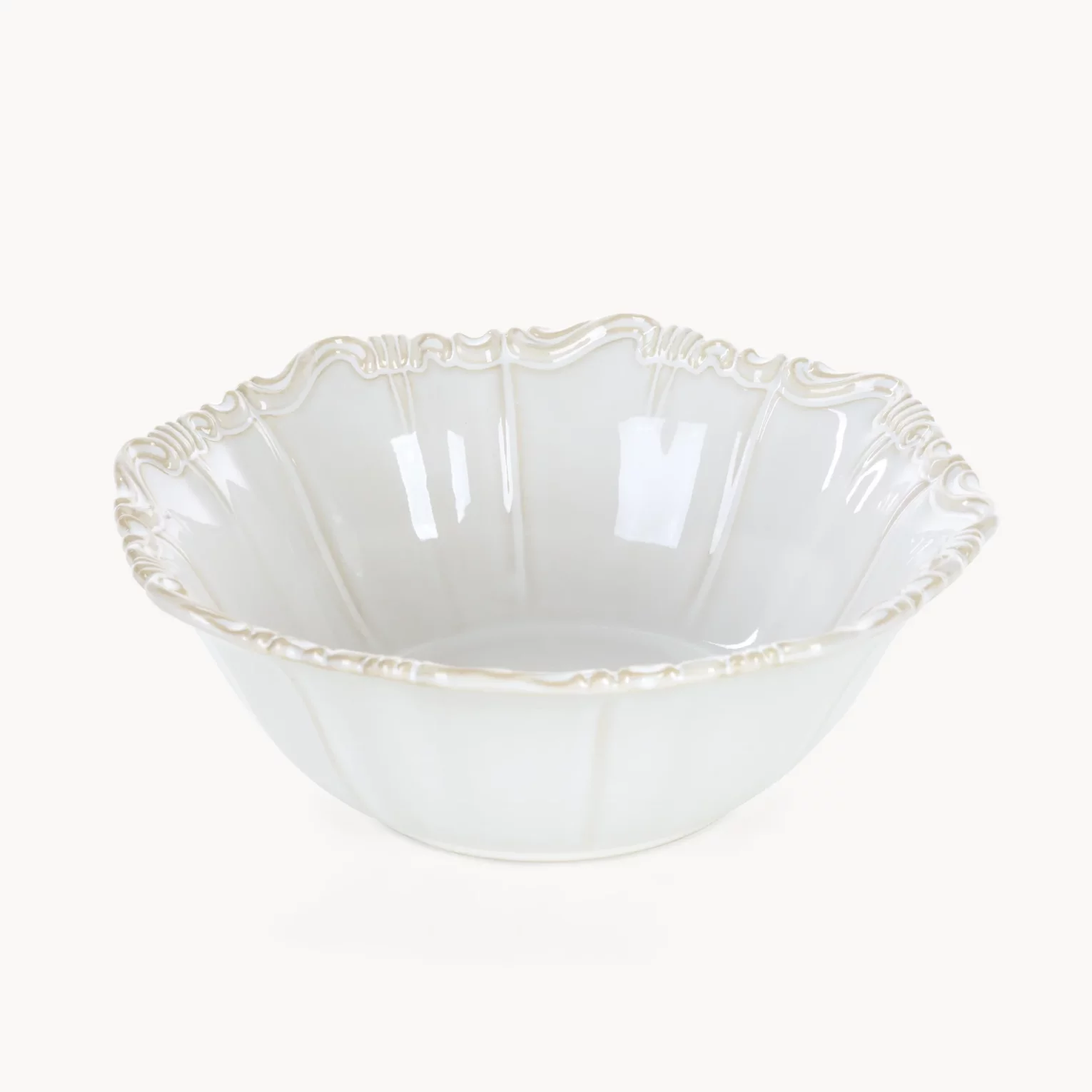 Misa ceramiczna kremowa dekoracyjna 23x23x8 cm ARLETA - kolekcja FOREST SUMMER