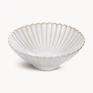 Miska ceramiczna dekoracyjna kremowo-beżowa  zdobiona przecieranym wzorem średnica 24x8 cm  cm AVRIL