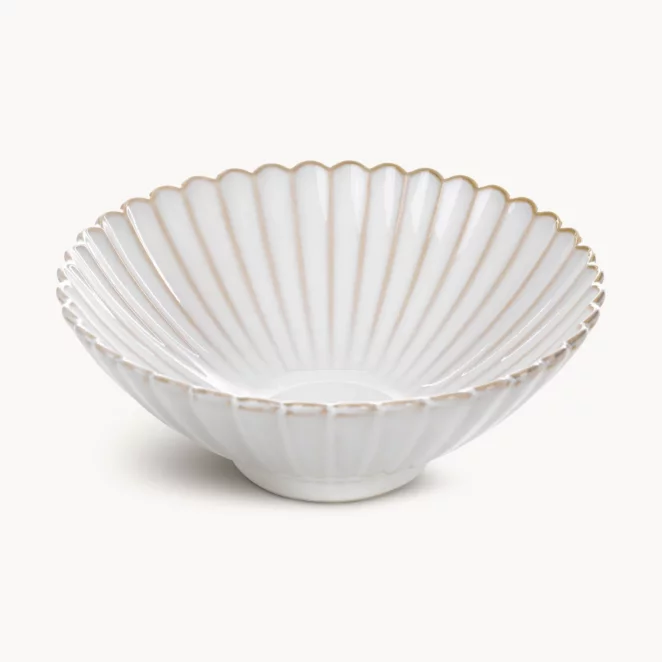 Miska ceramiczna dekoracyjna kremowo-beżowa zdobiona przecieranym wzorem średnica 24x8 cm cm AVRIL
