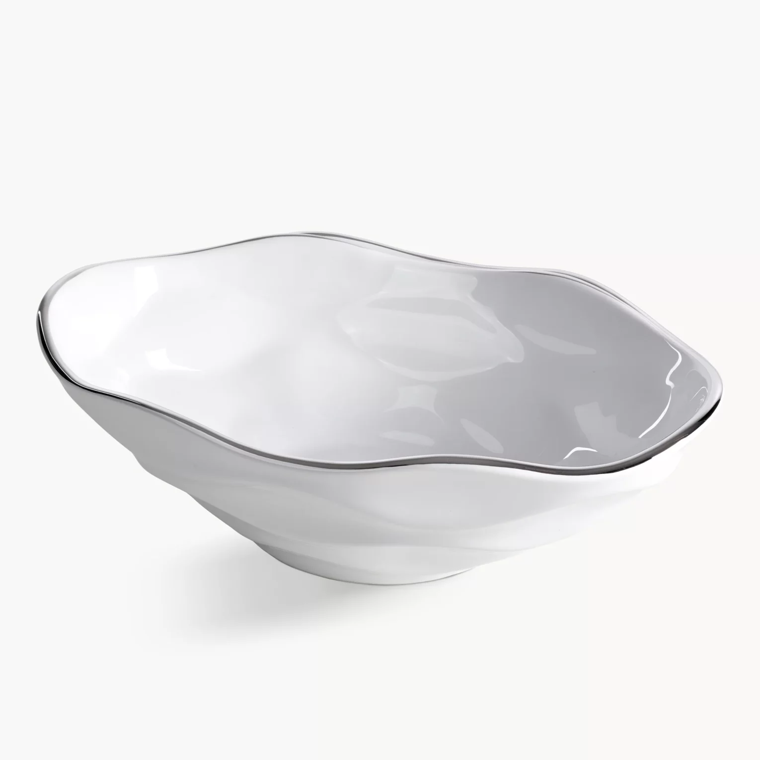 Misa dekoracyjna biało, srebrna 30x19x9 cm BONI