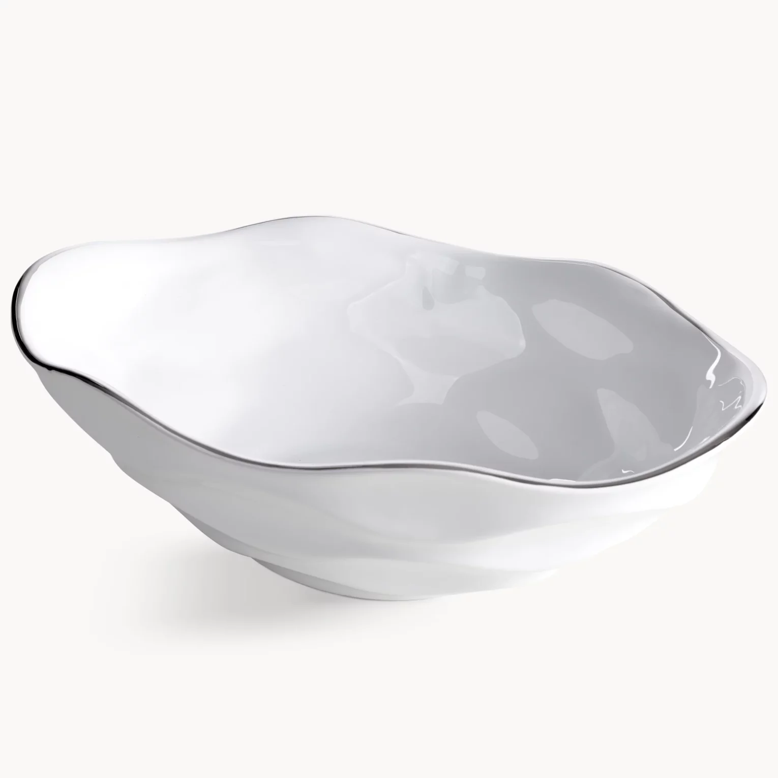 Misa dekoracyjna biało, srebrna 35x22x11 cm BONI