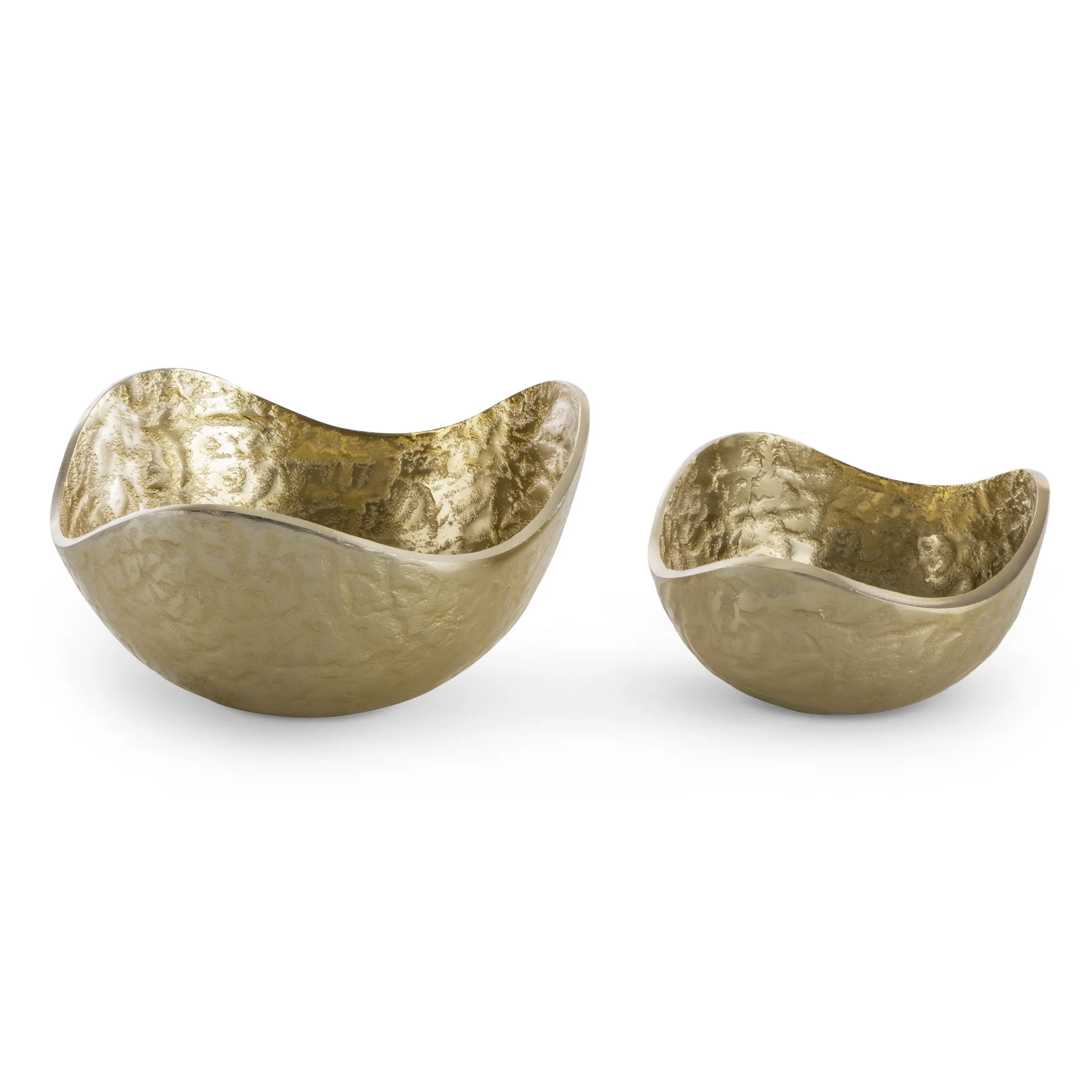 Misa metalowa złota o falujących brzegach średnica 25x13 cm PEDRO