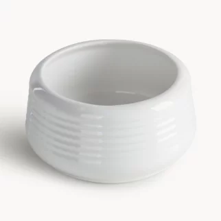 Misa z dolomitu biała dekoracyjna w wytłaczane subtelne prążki średnica 16x8 cm JASON