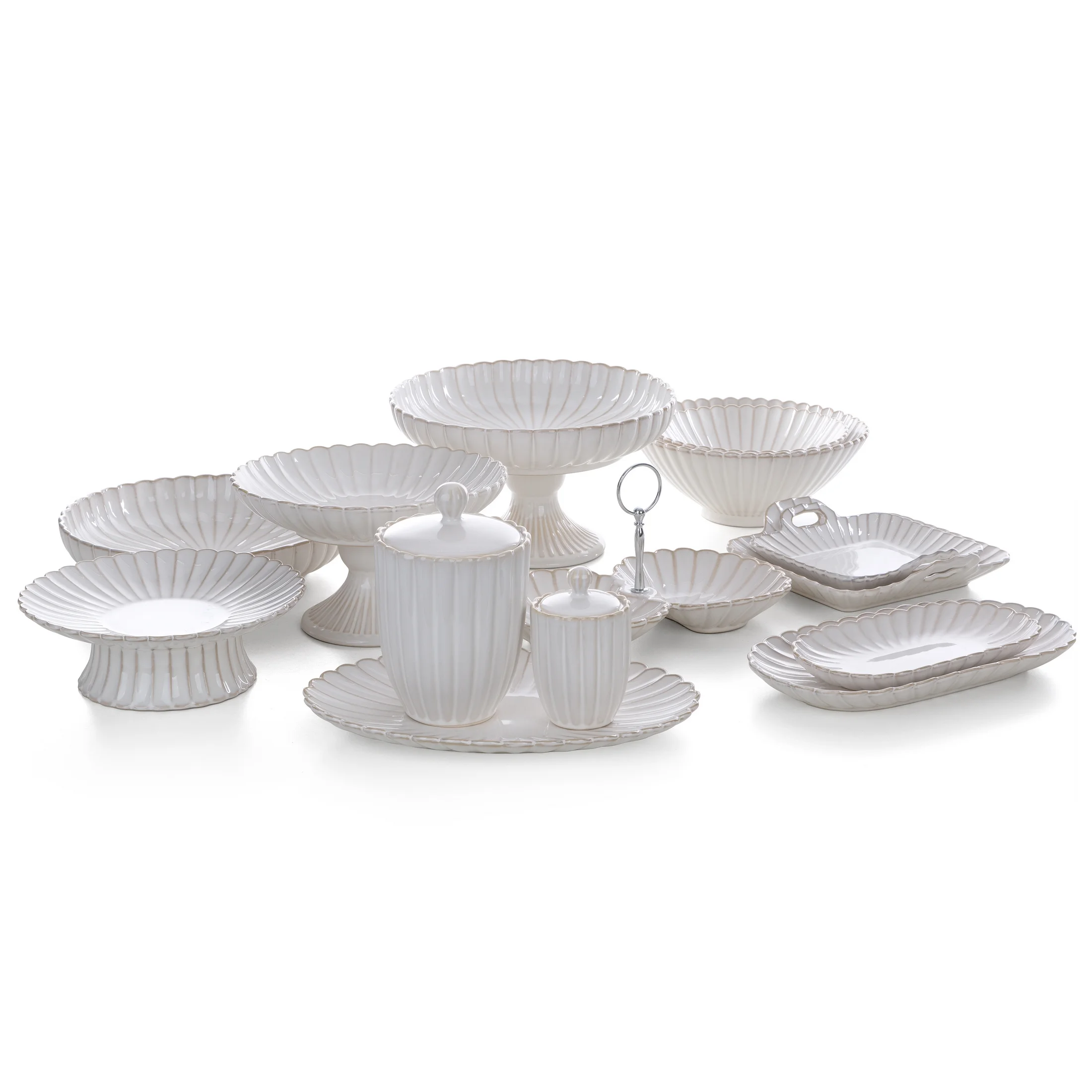Miska ceramiczna dekoracyjna kremowo-beżowa zdobiona przecieranym wzorem 29x16x4 cm AVRIL
