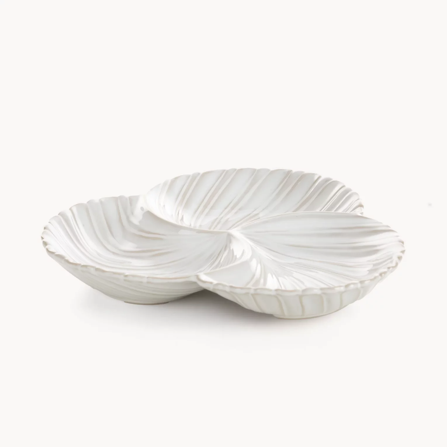Miseczki ceramiczne dekoracyjne kremowe z przecieranym wzorem w stylu eko 25x25x4 cm AVRIL