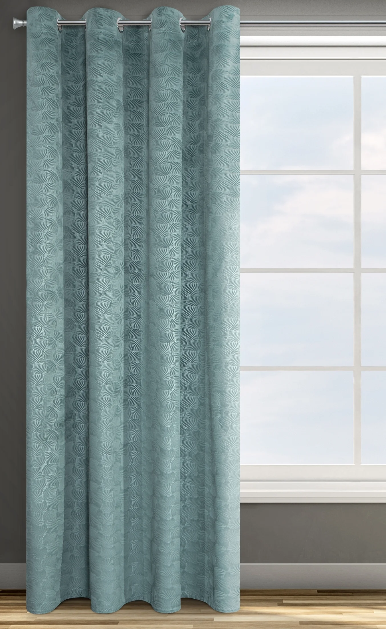 DESIGN 91 Zasłona z welwetu z geometrycznym wytłaczanym wzorem, gramatura 270 g/m2