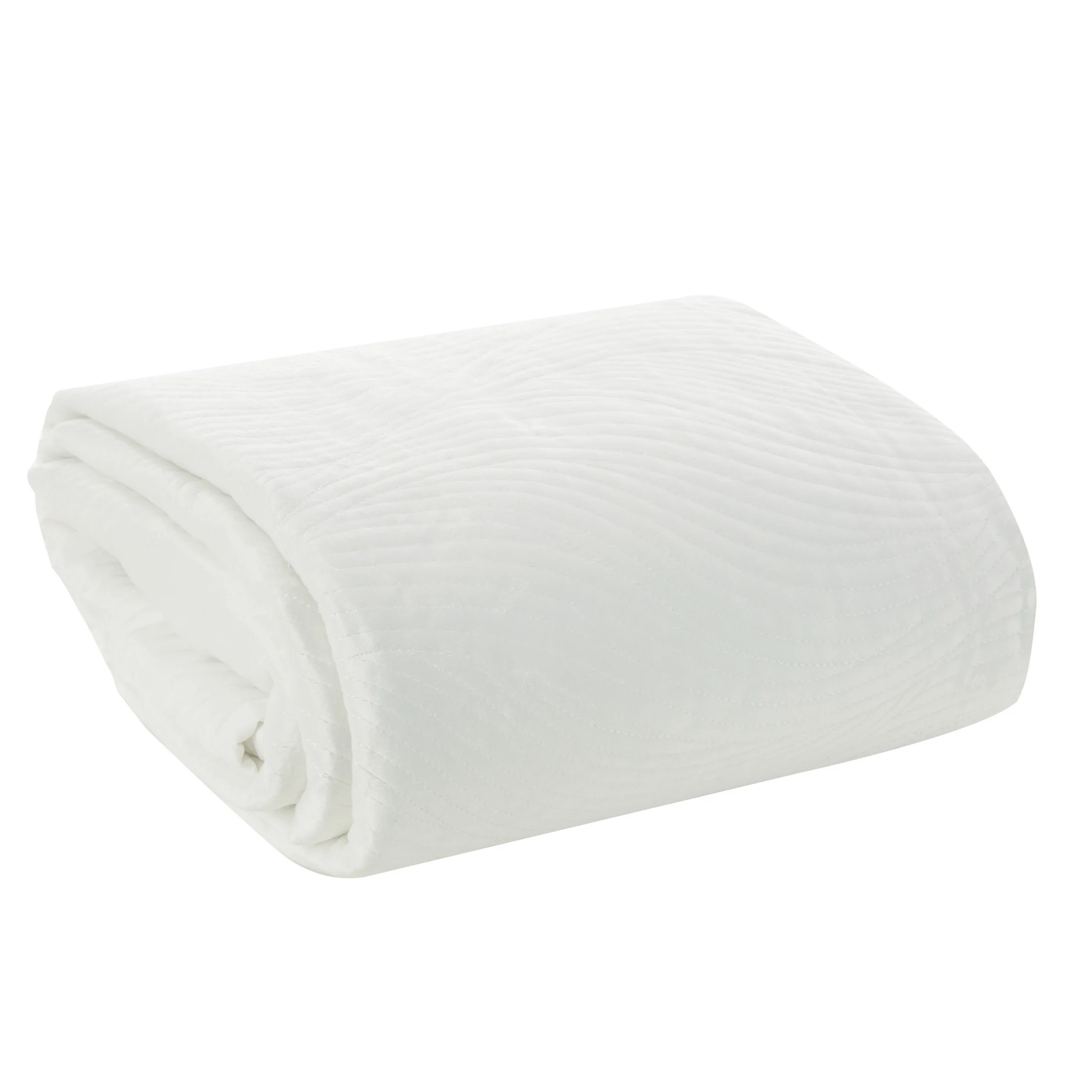 Narzuta welwetowa biała 170x210 cm pikowana RIA 5 EUROFIRANY PREMIUM