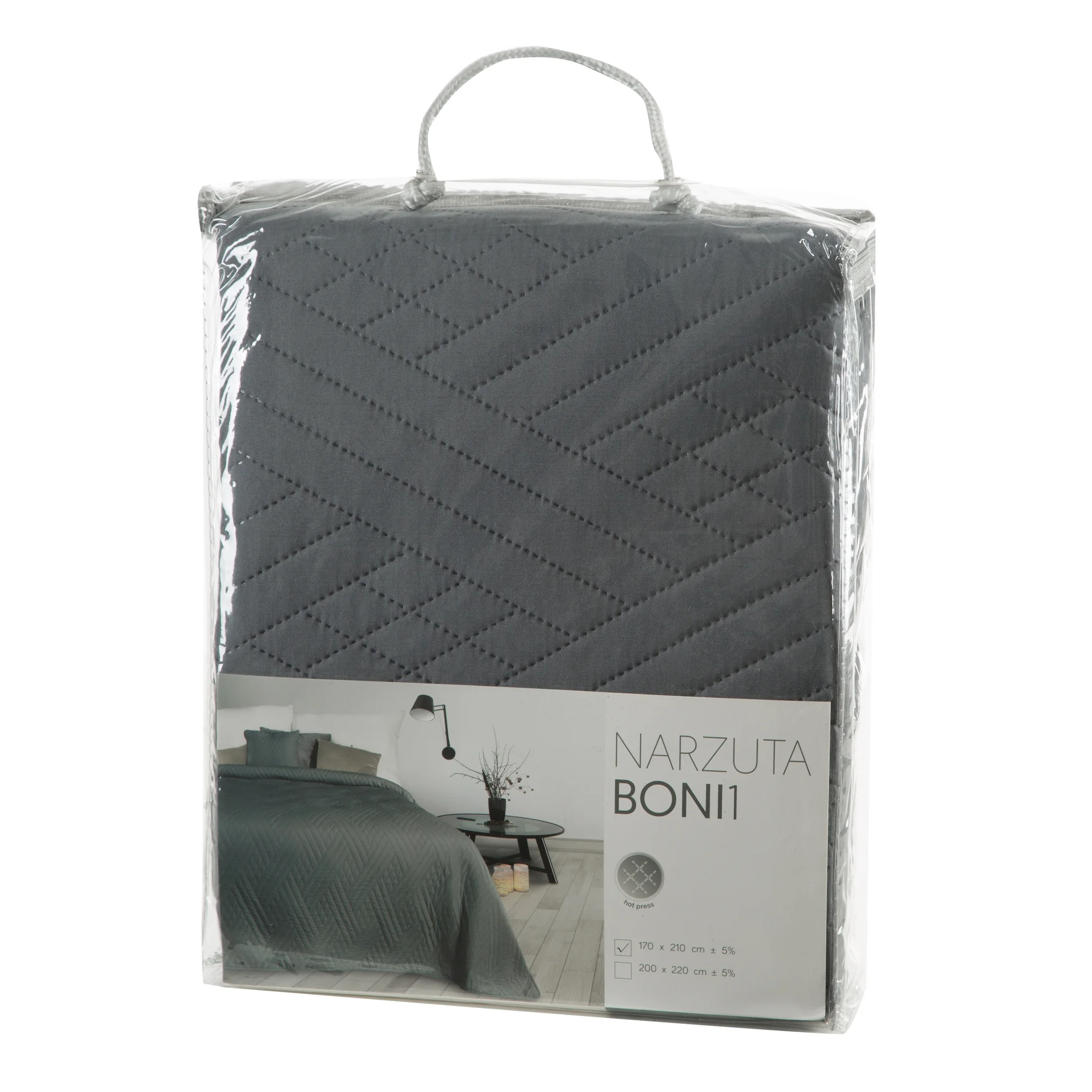 Narzuta BONI 1 pikowana metodą hot press w geometryczny wzór