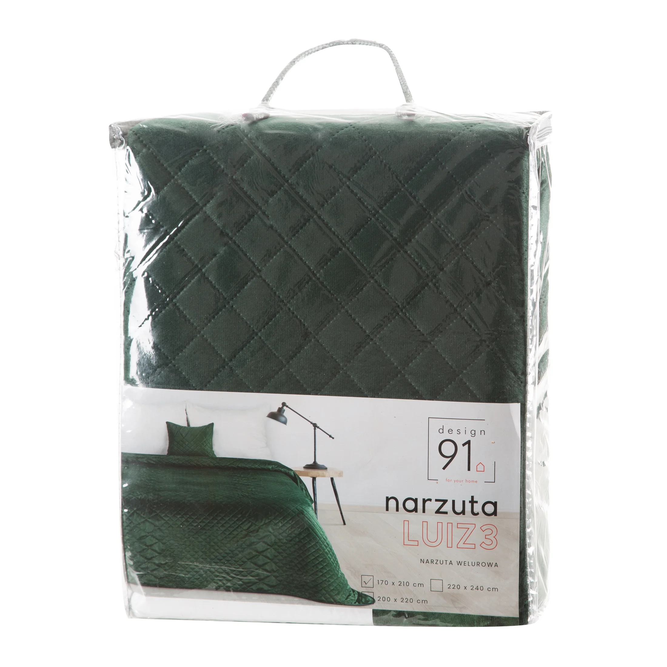 DESIGN 91 Narzuta LUIZ 3 welwetowa pikowana metodą hot press w geometryczny wzór