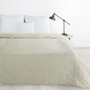 Narzuta kremowa 170x210 cm z geometrycznym wzorem wykonana techniką hot press ALARA 6 Design 91