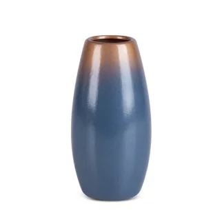 Wazon ceramiczny niebiesko-złoty  z efektem ombre średnica 11x22 cm NESSA