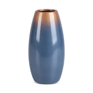 Wazon ceramiczny niebiesko-złoty  z efektem ombre średnica 13x26 cm NESSA