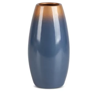 Wazon ceramiczny niebiesko-złoty  z efektem ombre średnica 15x30 cm NESSA