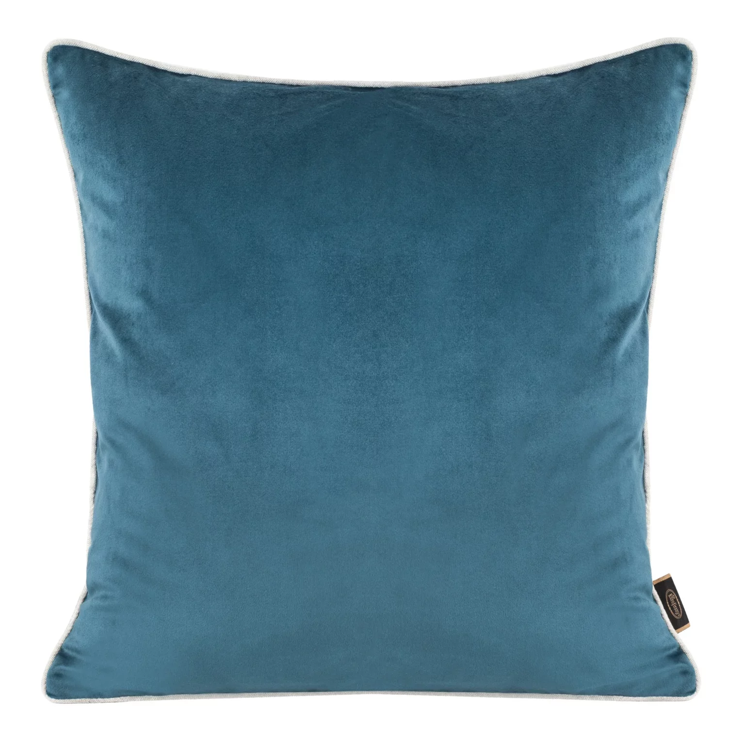 Poszewka na poduszkę 45x45 cm welwetowa kolor niebieski, jasnoszary, dwustronna z wypustką na brzegach VELVET 57 Eurofirany Premium