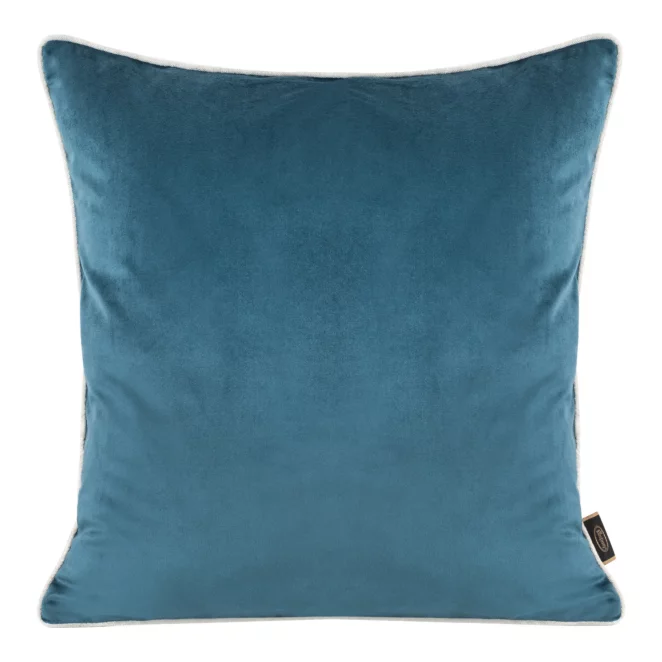 Poszewka na poduszkę 45x45 cm welwetowa kolor niebieski, jasnoszary, dwustronna z wypustką na brzegach VELVET 57 Eurofirany Premium