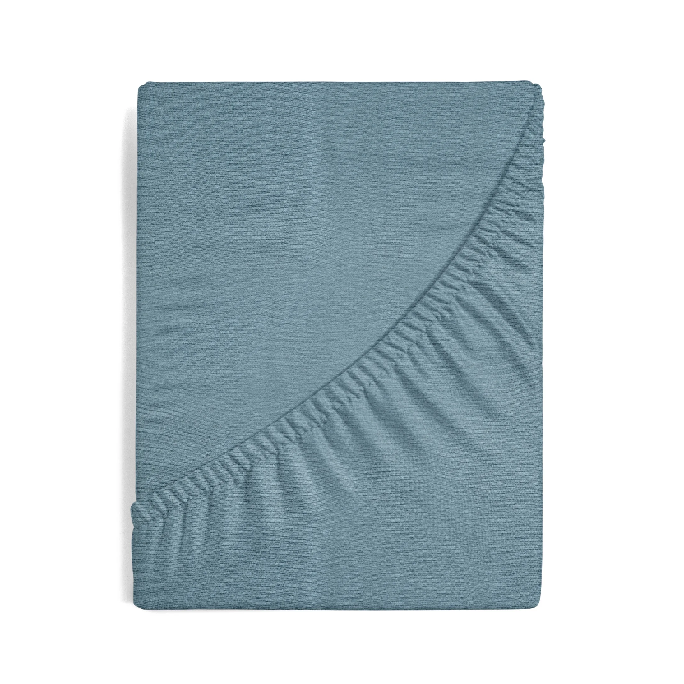 Prześcieradło jersey z gumką 180x200 cm z bawełny kolor niebieski 125 g/m2 Design 91