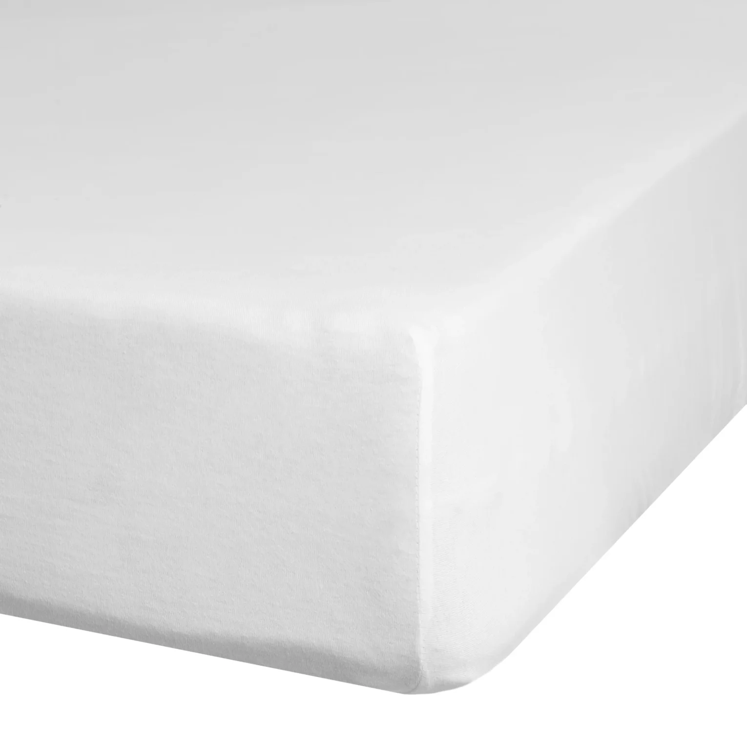 Prześcieradło gładkie z gumką 220x200 cm z satyny bawełnianej kolor biały 125 g/m2 NOVA 3