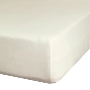 Prześcieradło gładkie z gumką 100x200 cm z satyny bawełnianej kolor kremowy 125 g/m2 NOVA 3